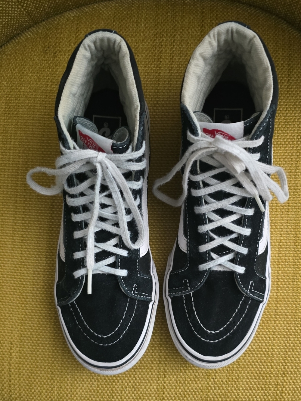 Vans Black and White Sk8-Hi Sneakers
